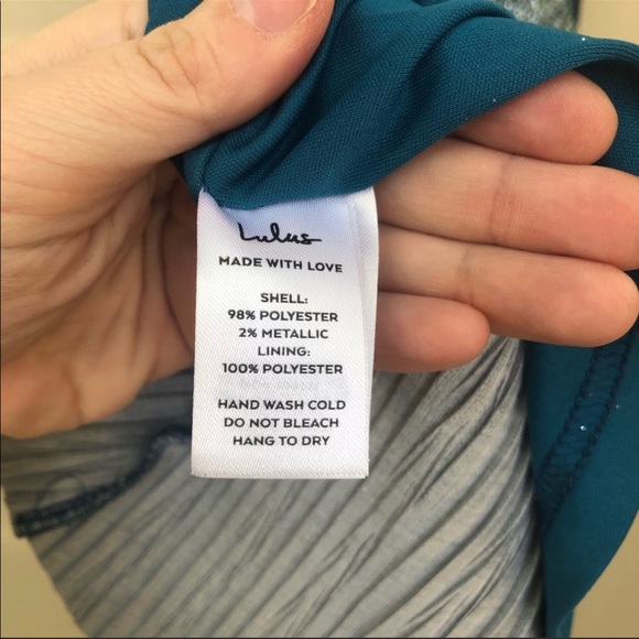 Lulu’s ‘Stop the Show’ Blue/Gold Glitter Metallic Skate Dress - Picture 6 of 7